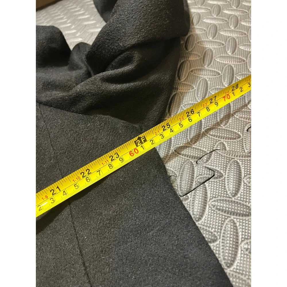 Peter Millar Coat Mens Large Black 100% Cashmere Silk Lined Car Coat Jacket
